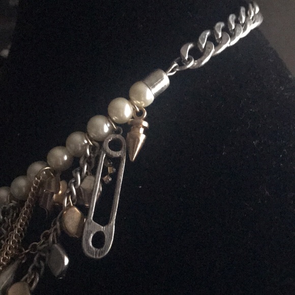 Chains/Charms Statement Necklace 20inches - Picture 4 of 5